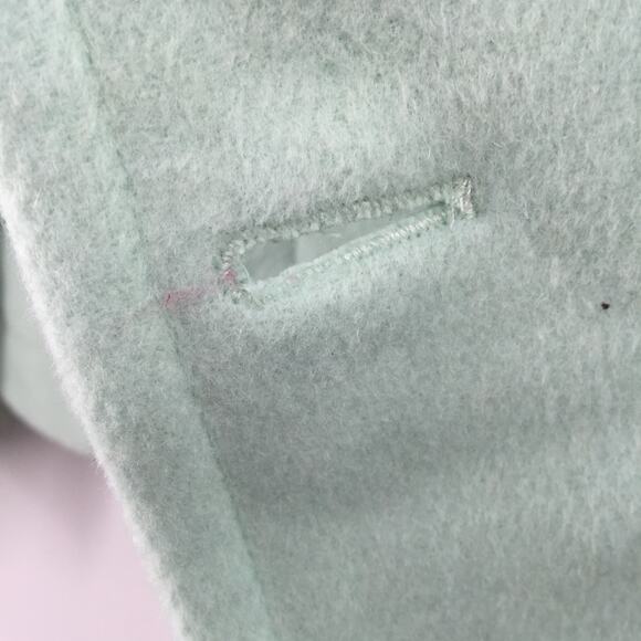 Halogen Atlantic-Pacific Double Breasted Wool Coat Jacket Solid Green SZ X-Large - Picture 8 of 11